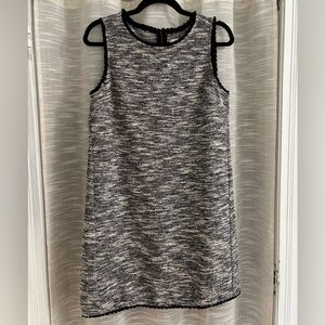 LOFT Black and White Sleeveless Sheath Mini Dress